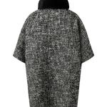 Gwen Bouclé and down cape in Black/Off-white