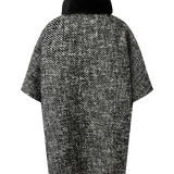 Gwen Bouclé and down cape in Black/Off-white