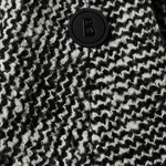 Gwen Bouclé and down cape in Black/Off-white