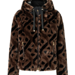 Suzan Teddy fur jacket in Brown/Black