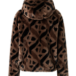 Suzan Teddy fur jacket in Brown/Black