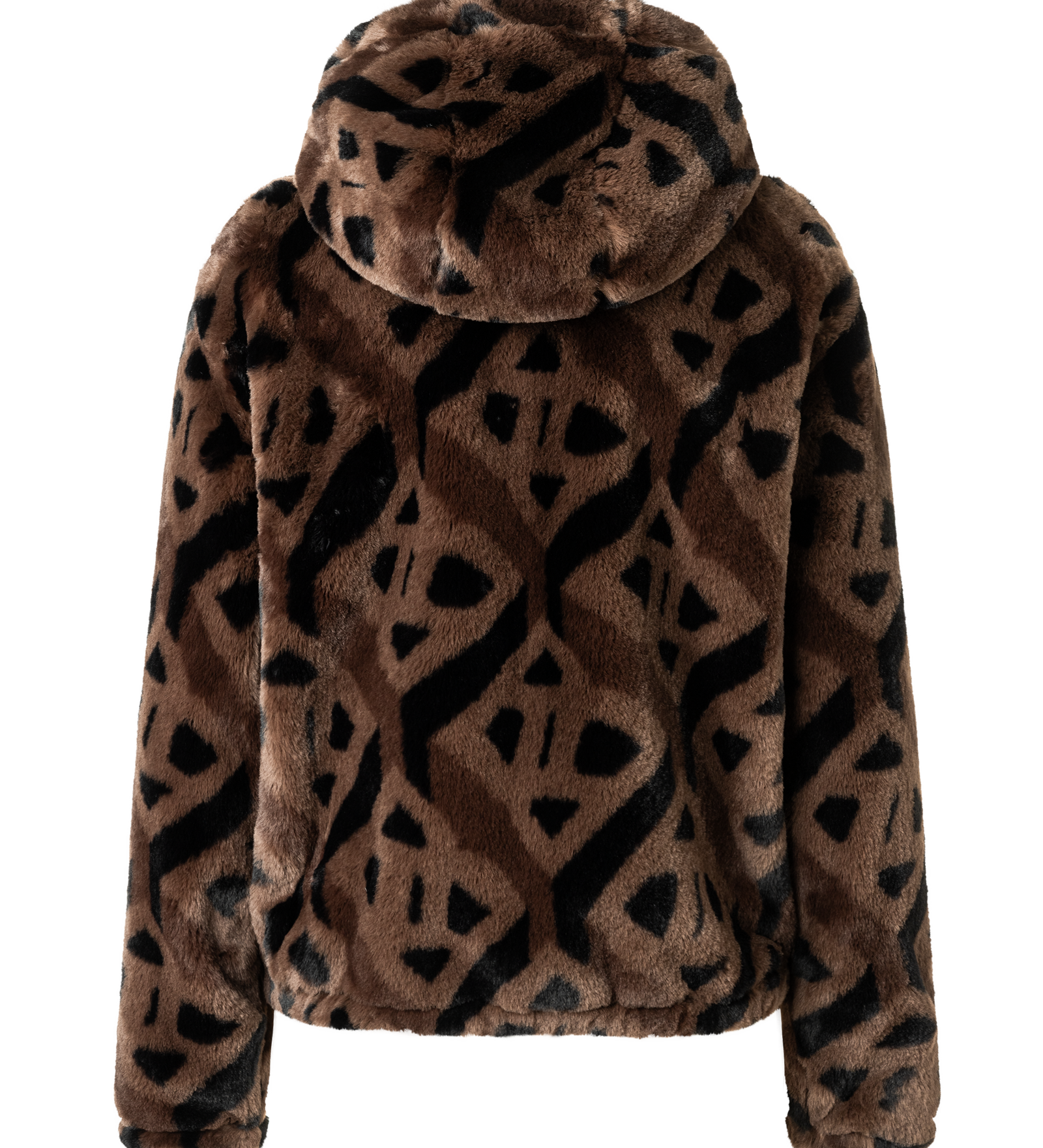 Suzan Teddy fur jacket in Brown/Black