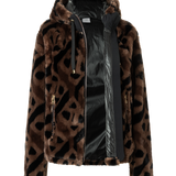 Suzan Teddy fur jacket in Brown/Black