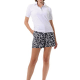 Leopard print shorts grey