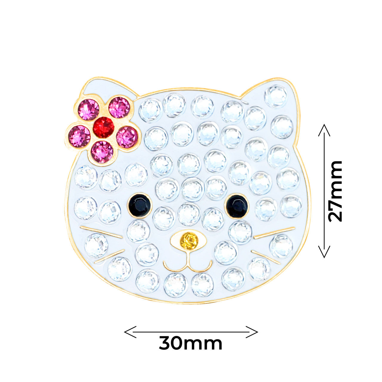 Kitty Ball Marker adorned with Crystals from Swarovski®- with Hat Clip