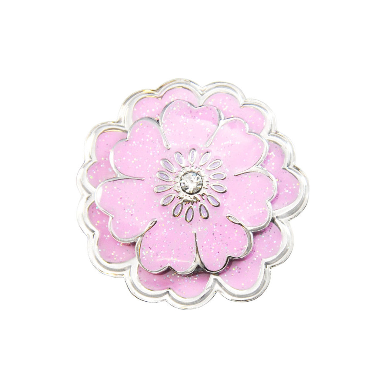Flower Glitz Ball Marker adorned with Crystal from Swarovski®- with Matching Hat Clip