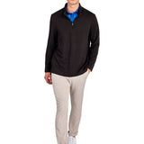 Waffle knit quarter zip