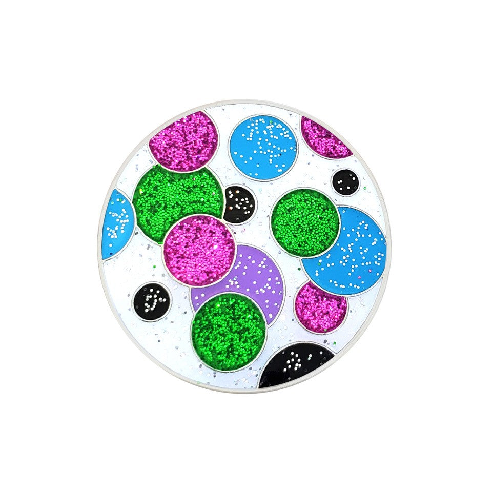 Polka Dot Glitzy Ball Marker with Hat Clip