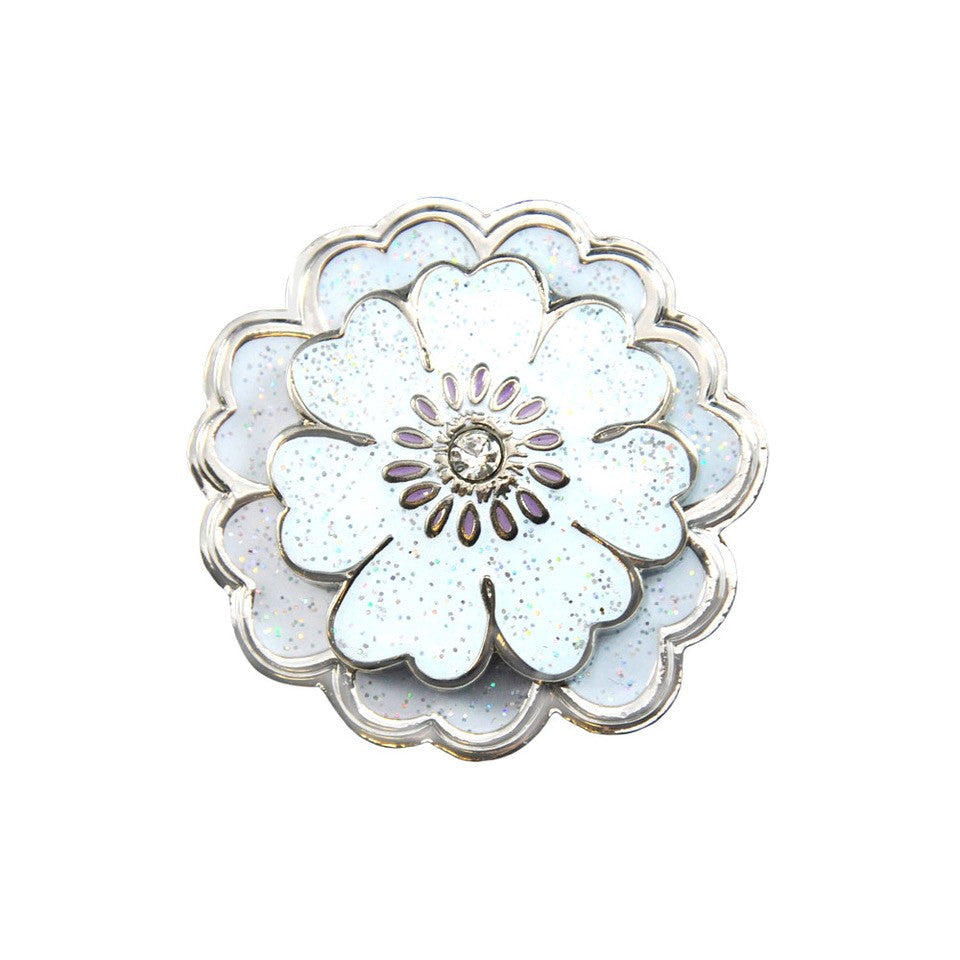 Flower Glitz Ball Marker adorned with Crystal from Swarovski®- with Matching Hat Clip